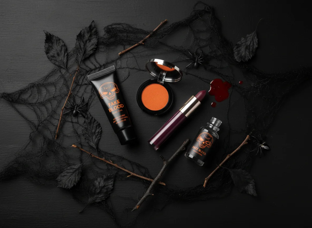 Maquillaje de Halloween con paleta dramática negro y burgundy